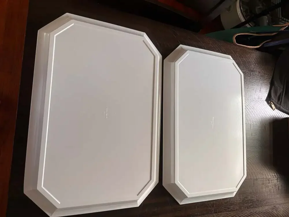 Vintage Brookpark Melamine Winter Scene Serving Trays Set of 2